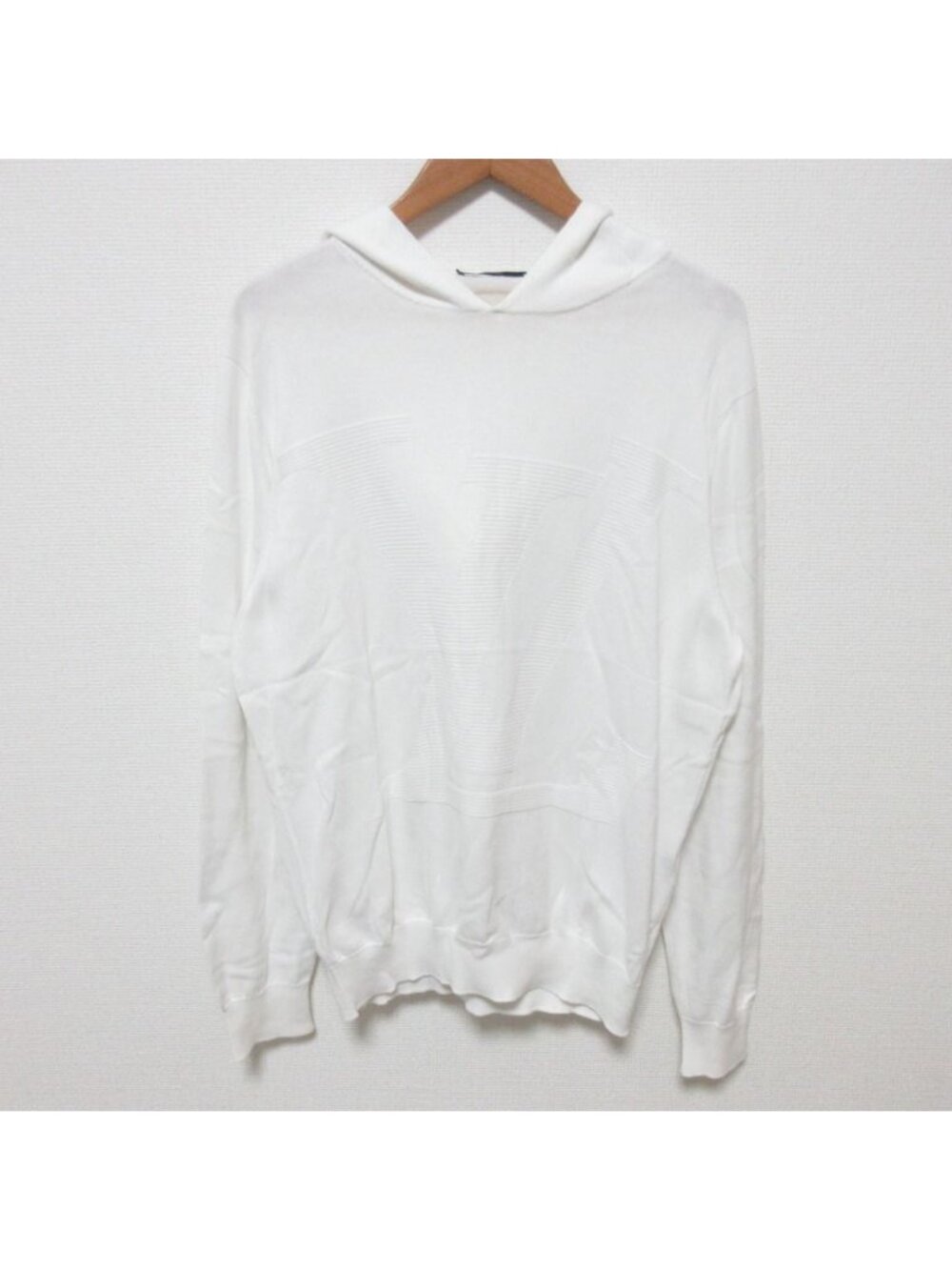 Louis Vuitton LV Logo Jacquard Cotton Summer Knit Hoodie White M